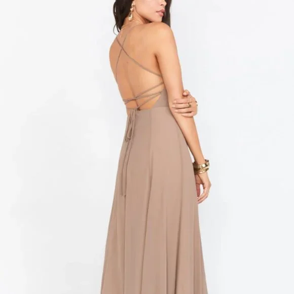 flutter sleeve chiffon short bridesmaid dress Flutter Sleeves Cascade Back Chiffon Long Bridesmaid Dress